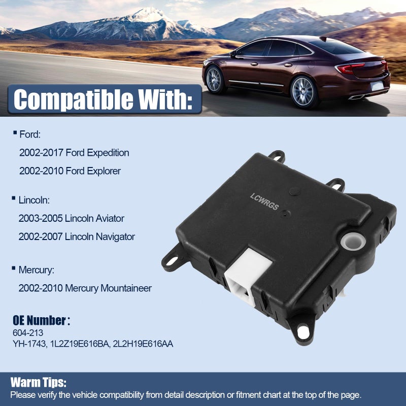 LCWRGS Rear Blend Door Actuator for Ford Expedition 2002-2017, Ford Explorer 2002-2010, Lincoln/Mercury, Temperature Control Air Door Actuator, 604-213, 1L2Z19E616BA - Image 2