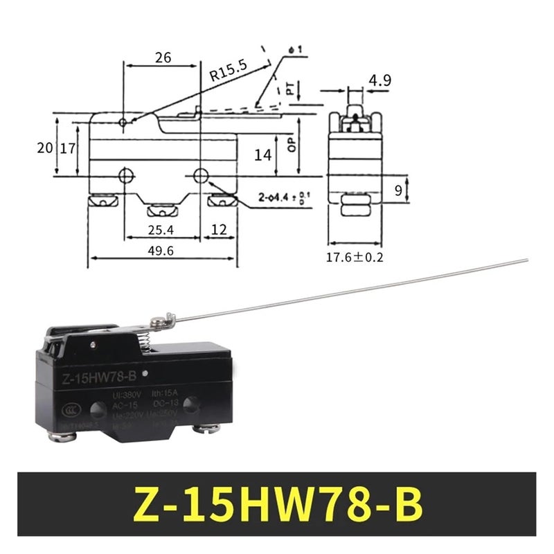 Limit Switch, 5PCS Z-15GB Silver Contact Limit Switch Micro Z-15GD-B, Z-15GQ22-B, Z-15GW22-B, Z-15GW-B, Z-15GW2-B, Z-15HW24-B,for CNC Mill(Z-15GW22-B) - Image 2