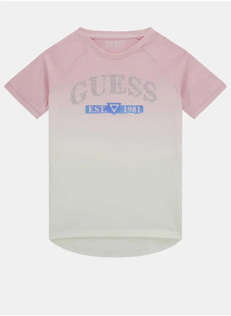 GUESS Kids Graphic High Low T-Shirt