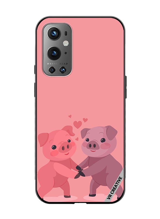 VR CREATIVE Protective Case Cover For OnePlus 9 Pro Love Pig Design Multicolour - Image 1