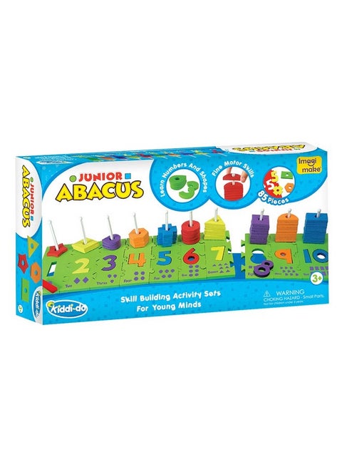 Imagimake Junior Abacus Skill Building Activity Set (3Years +) to Help Learn Shapes, Numbers, Counting, Speech and Language, 8 mm & 10 mm Foam (Multicolor)
