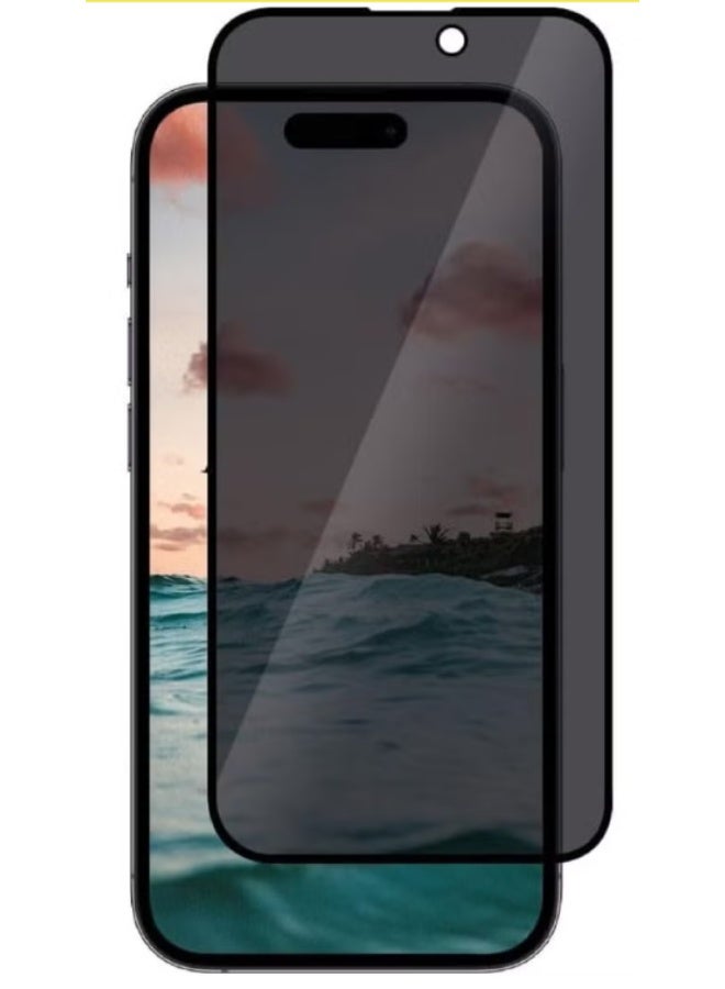 iPhone 15 Privacy Screen Protector Anti-Spy Tempered Glass Film 9H Hardness Scratch Resistant Bubble Free Anti Spy Tempered Glass - Image 1