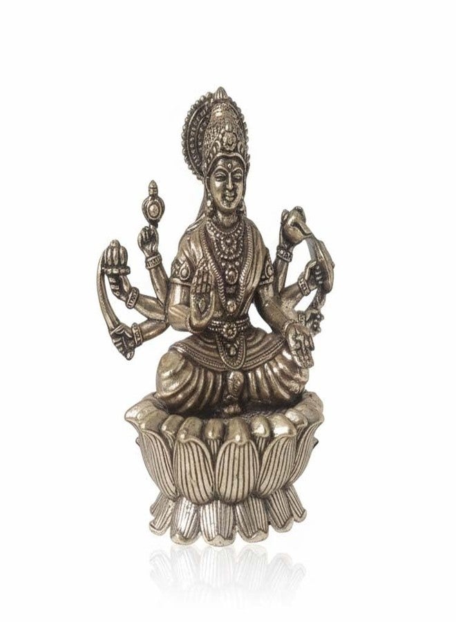 BEXCO Ashta Lakshmi Brass Statue, Hindu Goddess on Lotus Throne, 2.5 inches Puja Idol for Home Temple Hindu Religious Idol for Mandir Pooja, Diwali - Image 4