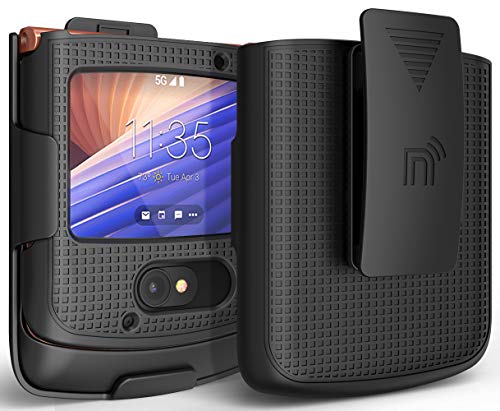 Nakedcellphone حافظة مع مشبك لهاتف موتورولا RAZR 5G القابل للطي، Nakedcellphone [أسود] غلاف صلب نحيف مع [دوار/قفل] حزام حامل للخصر لهاتف موتورولا Moto RAZR 5G القابل للطي (2020) XT2071 - Image 2