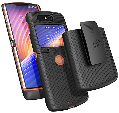 Nakedcellphone حافظة مع مشبك لهاتف موتورولا RAZR 5G القابل للطي، Nakedcellphone [أسود] غلاف صلب نحيف مع [دوار/قفل] حزام حامل للخصر لهاتف موتورولا Moto RAZR 5G القابل للطي (2020) XT2071 - Image 3