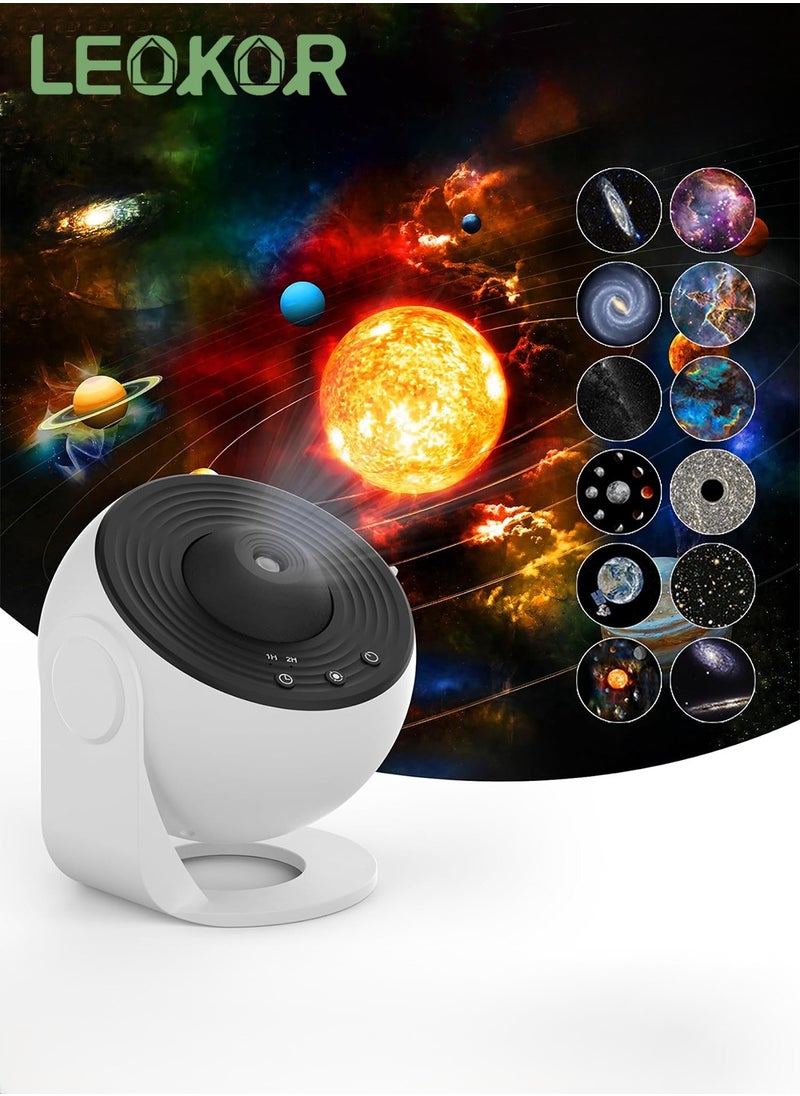 LEOKOR - Star Projector, Planetarium Projector for Bedroom Ultra Clear Galaxy Night Light with 4K Replaceable 12 Galaxy Discs 360 Degree Rotation Real Sky Light - Image 1