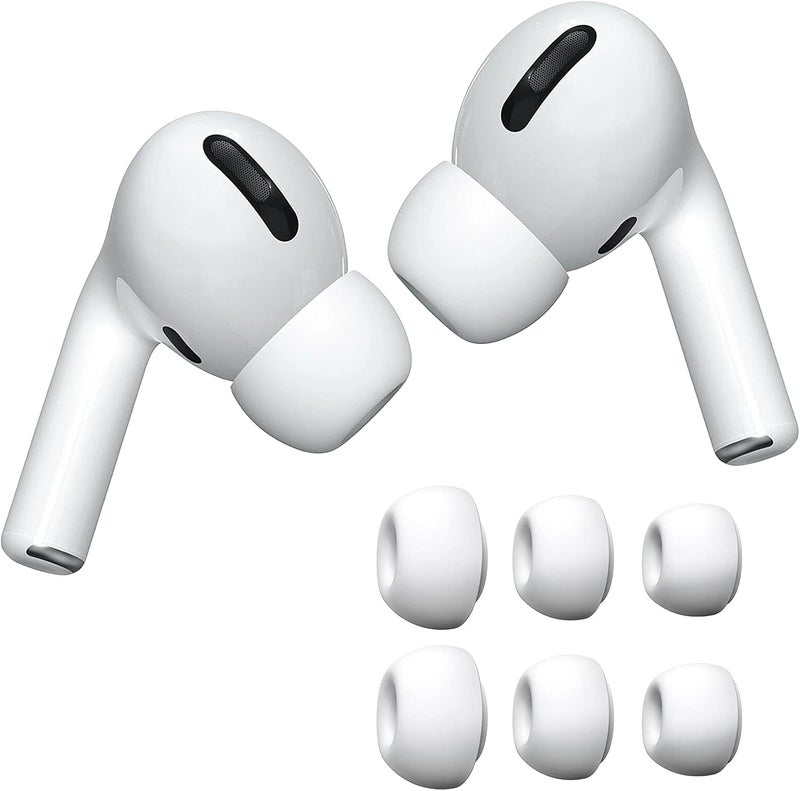 Acediar AirPods Pro Replacement Ear Tips [3 Pairs] for AirPods Pro1,2, Silicon Earbuds Tips with Noise Reduction Hole, Fit in The Charging Case (Sizes S/M/L, White) - Image 1