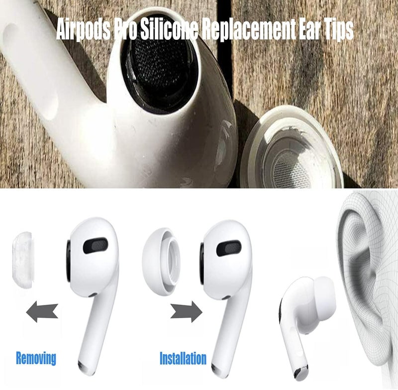 Acediar AirPods Pro Replacement Ear Tips [3 Pairs] for AirPods Pro1,2, Silicon Earbuds Tips with Noise Reduction Hole, Fit in The Charging Case (Sizes S/M/L, White) - Image 2