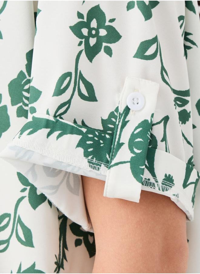 Take Two Take Two Floral Printed Short Sleeve Shirt and Pants Co-Ords  - Image 3