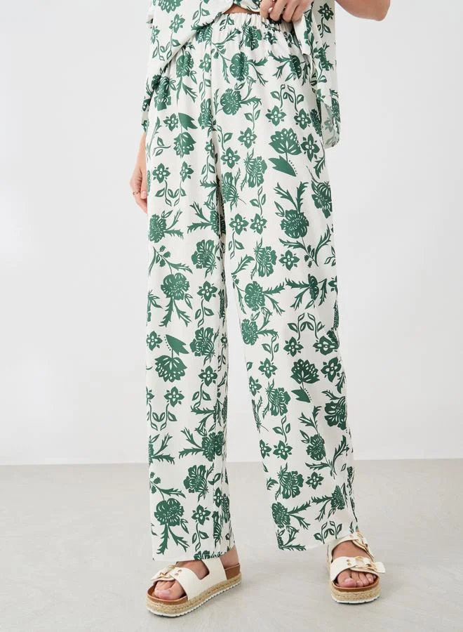 Take Two Take Two Floral Printed Short Sleeve Shirt and Pants Co-Ords