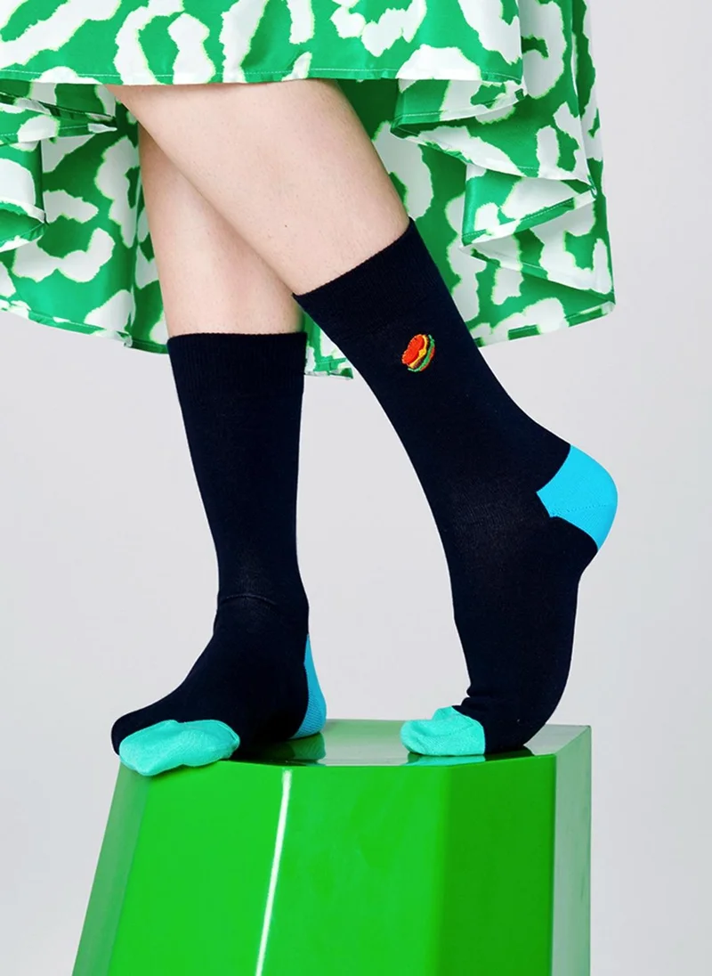 Happy Socks EMBROIDERY HAMBURGER SOCK Multicolour