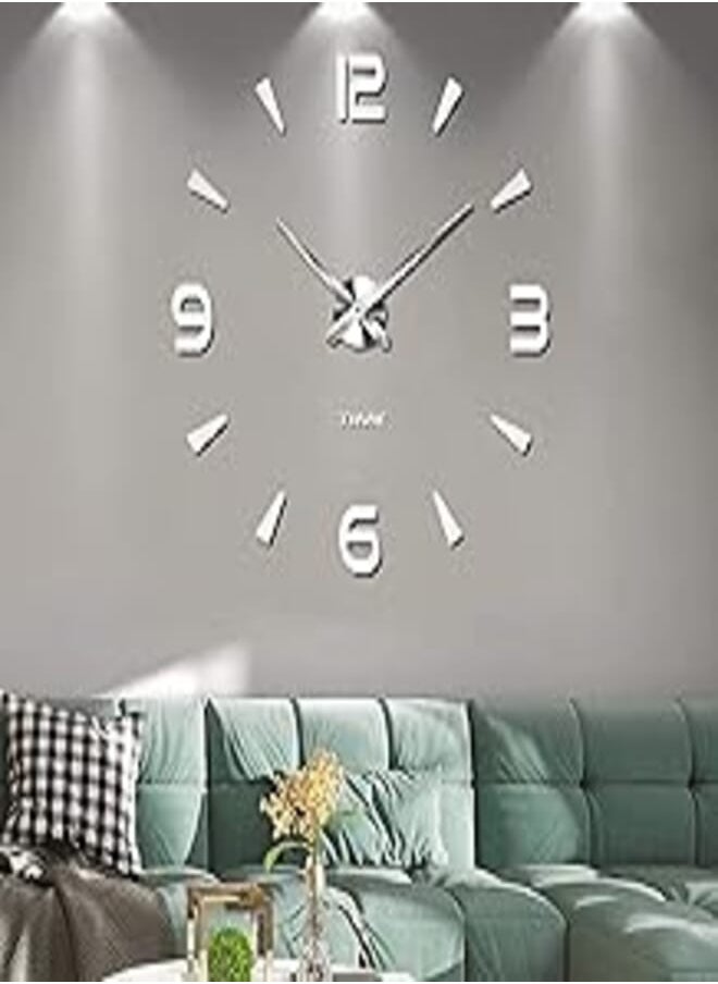 3D Acrylic Large Analog Clock Silver decal - Wall Clock - pzsku/Z18516337769BA2F1C67EZ/45/_/1724098180/100b0748-451e-4b31-9378-45ea3984fb34