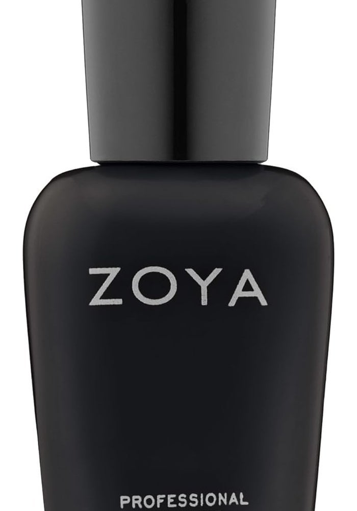 Zoya Raven ZP387 Nail Polish - Intense Satiny Black with Subtle Silver Shimmer, 15 ml - Image 1