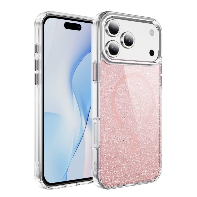 MagSafe iPhone 13 Pro Max Protective PC Case for iPhone 13 with Glitter and Transparent in Blue for School Days - Image 2