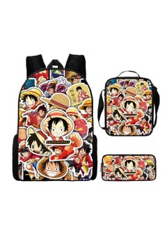Cartoon anime backpack for primary and secondary school students, large capacity casual lightweight backpack, cartoon shoulder bag, pencil case, pencil case, and pencil case
