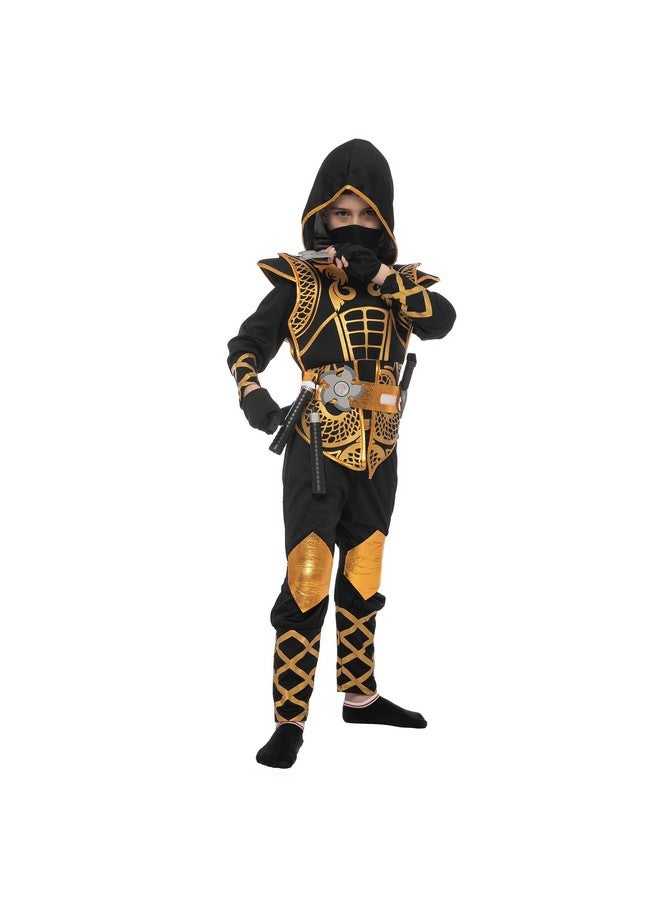 Spooktacular Creations Spooktacular Creations Golden Ninja Costume Set, Ninja Jumpsuit with Foam Accessories for Kids, Toddler Halloween Outfit for Ideas Cosplay Party (Medium, 8-10 yrs) - Image 5