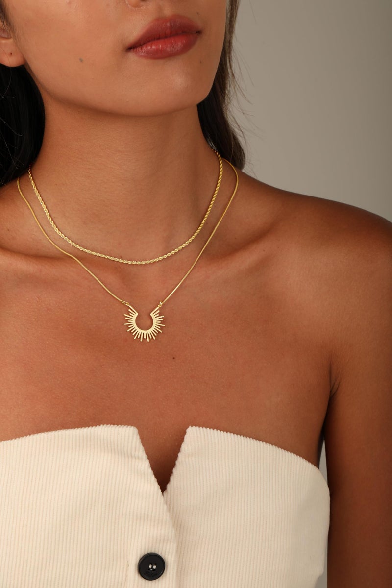 CHESKY Gold Necklaces for Women Trendy, 14k Gold Plated Necklace Stack Dainty Boho Pendant Charm Necklace Layered Necklace for Women Non Tarnish Gold Jewelry Sit Boho Beach Jewelry for Women Gifts Accessories - Image 4