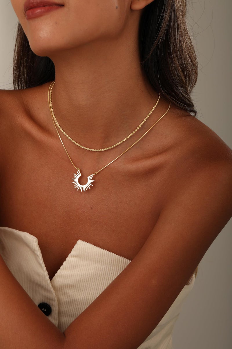 CHESKY Gold Necklaces for Women Trendy, 14k Gold Plated Necklace Stack Dainty Boho Pendant Charm Necklace Layered Necklace for Women Non Tarnish Gold Jewelry Sit Boho Beach Jewelry for Women Gifts Accessories - Image 3