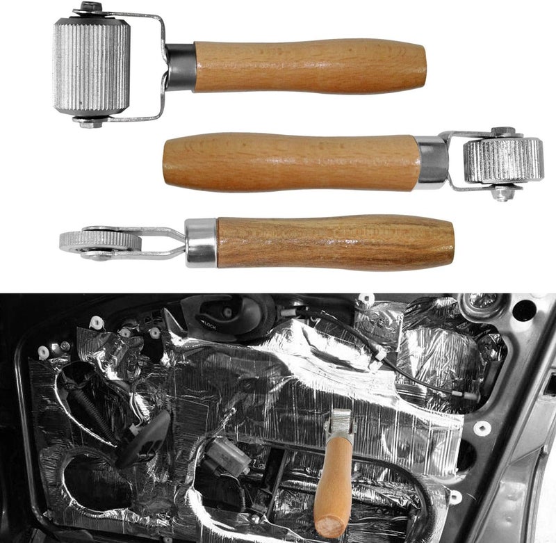 Medoon Cost effective global grade quality Car Sound Deadening Hand Roller Sound Noise Insulation Tool 3PCS For Auto Noise Roller Car Sound Deadener Application Installation Tool Rolling Wheel Interior Accessories Working Area with Wood Handle Simple multifunctional build - Image 5