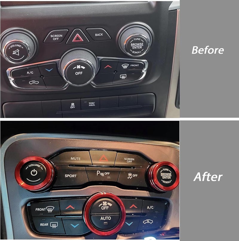 KEEGTBOX Red Knob Cover Trim for Jeep Renegade - Image 3