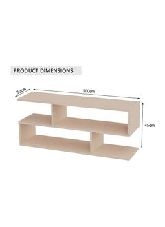 Mahmayi Mahmayi Oak Melamine Modern TV Stand with Coffee Table for Laptop Computer/TV/PC/Printer, Multifunctional Systems (100x30x45cm)  - Image 2