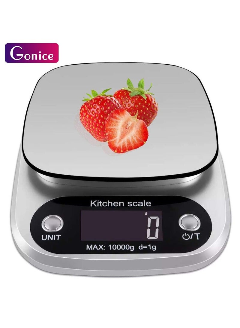 جونيس ميزان طعام بسعة 22 رطل/10 كيلوغرام، موازين مطبخ رقمية تقيس بالغرام والأونصة للطبخ - Image 1