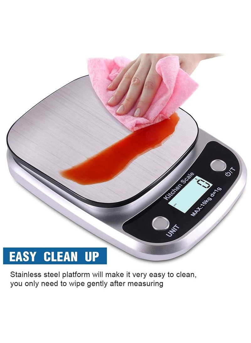 جونيس ميزان المطبخ - 10 كجم / 1 جم موازين طعام عالية الدقة للمطبخ ، مناسبة للخبز والطهي وصنع القهوة ، إلخ. - Image 4