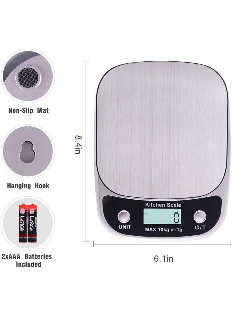 جونيس ميزان المطبخ - 10 كجم / 1 جم موازين طعام عالية الدقة للمطبخ ، مناسبة للخبز والطهي وصنع القهوة ، إلخ. - Image 3