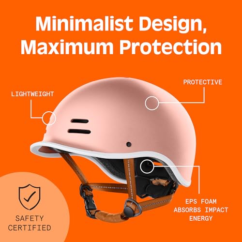 Retrospec Remi Adult Bike Helmet for Men & Women - Bicycle Helmet for Commuting, Road Biking, Skating with Adjustable Ergo Knob Dial, Rose Gold, Medium 57-59cm - Image 5