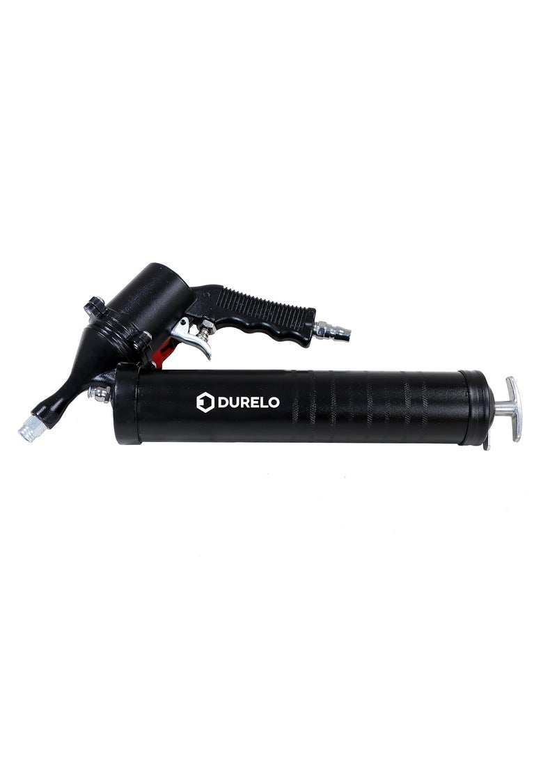DURELO - DURELO GGA6 Air Operated Grease Gun with Bulk Loader Valve Ideal for use in Industries Agricultural Equipment etc Durable Discharge up to 400 gmmin Pressure Ratio 401 Color Black - Image 1