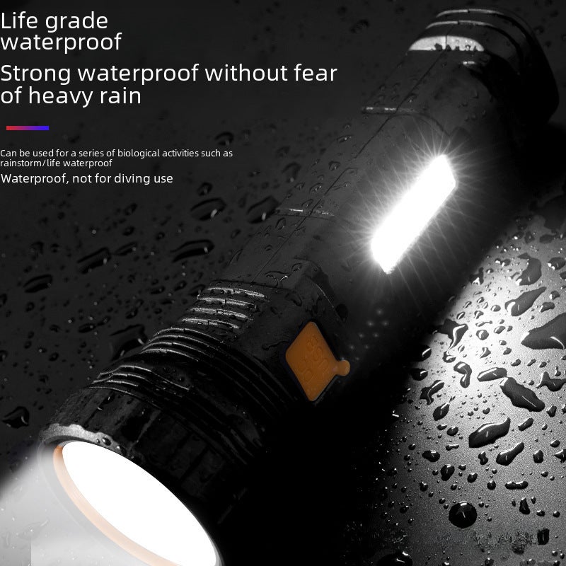 Led Strong Light Solar Flashlight USB Rechargeable Portable Small Flashlight Outdoor Ultra-Bright Multi-Function Emergency Light(165 solar flashlight [small recommend]]) - Image 4