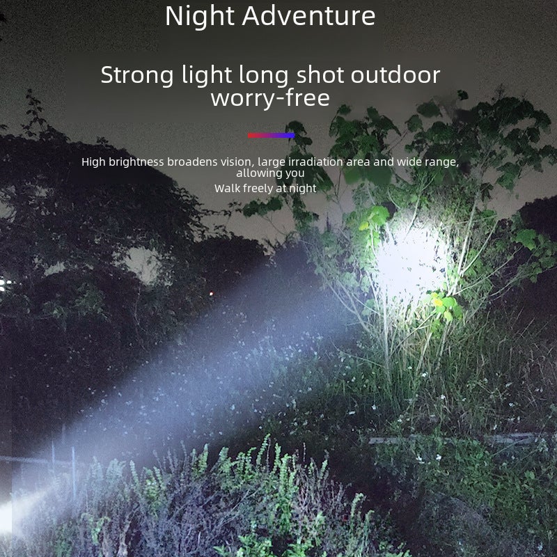 Led Strong Light Solar Flashlight USB Rechargeable Portable Small Flashlight Outdoor Ultra-Bright Multi-Function Emergency Light(165 solar flashlight [small recommend]]) - Image 3