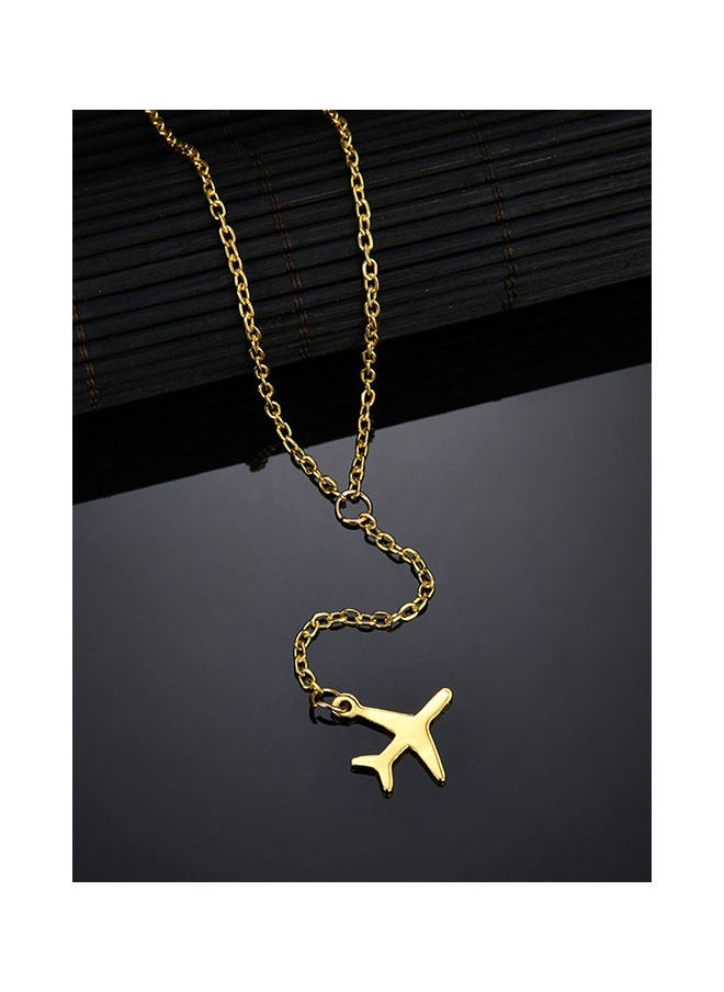 NIBEMINENT - Plane Shape Pendant Simple Causal All Match Necklace - Image 1