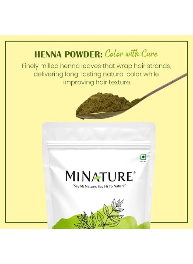 Mi Nature Pure Henna Mehndi Powder 227g (8oz) | 100% Natural Lawsonia Inermis | Plant-Based Henna for Hair Coloring & Hair Care | No Added Preservatives | Resealable Zip Lock Pouch - Image 2