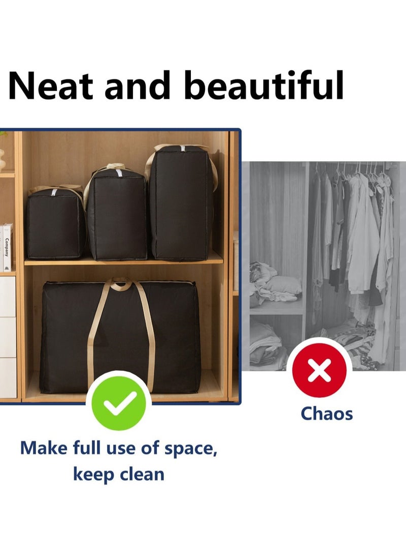 4PCS Moving Bags Heavy Duty Extra Large with Strong Zippers Storage Totes Bag for Space Saver for College Students Moving Supplies/Boxes with Handles for Clothes Storage Containers - Image 3