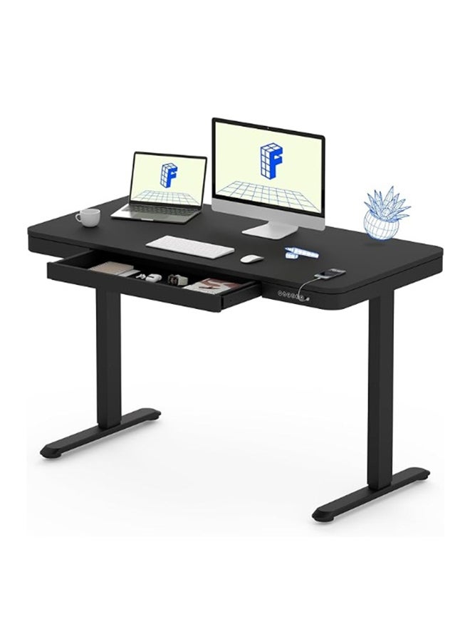 FLEXISPOT Comhar 48" Black standing desk with drawer,Quick Assembly, USB Charging Port, 4 Memory Presets, Child Lock & Anti-Collision, Great for Home Office - Image 1