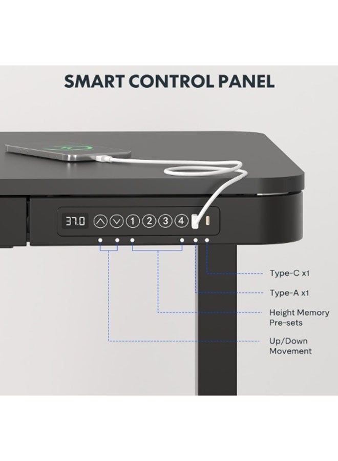 FLEXISPOT Comhar 48" Black standing desk with drawer,Quick Assembly, USB Charging Port, 4 Memory Presets, Child Lock & Anti-Collision, Great for Home Office - Image 2