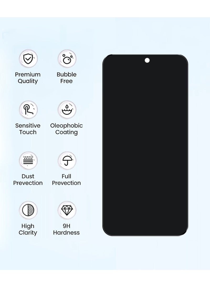 Yunpy [2+1 Packs] for Huawei Nova 15 Max Privacy Tempered Glass Screen Protector with Camera Lens Film, Including 2 Pack Front Privacy Glass and 1 Pack Camera Lens Film, 9H Hardness HD Clear Anti-Scratch Anti-Fingerprint Bubble-Free Case Friendly Screen Protector - Image 3