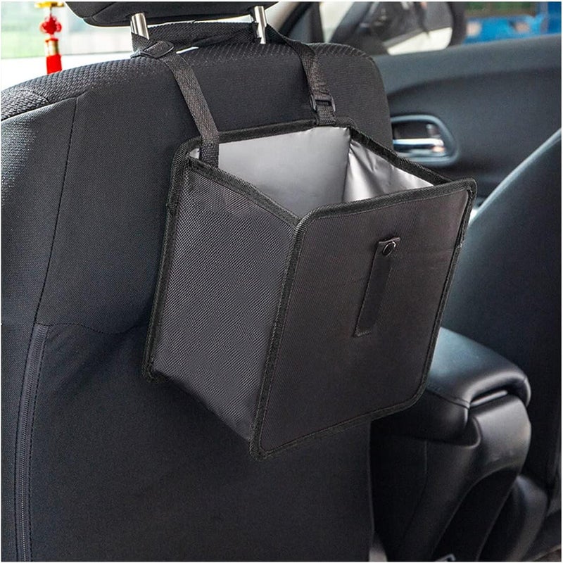 Foldable Car Trash Can, 1.85 Gallons Hanging Waterproof Leakproof Trash Can Storage Bag for Car with Large Capacity, Car Interior Accessories (Small) - Image 1