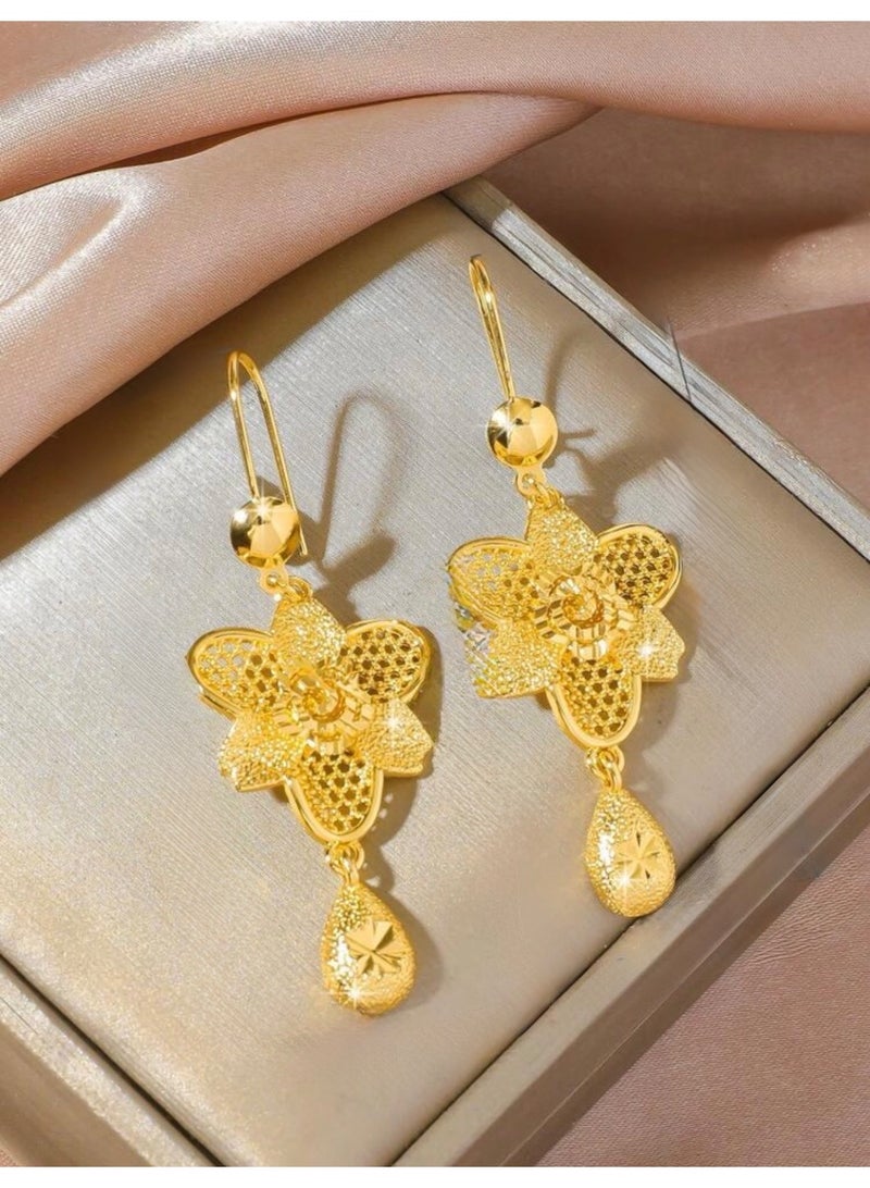 GOLDMAX Elegant 21k Gold Plated Earrings For Women - Image 3