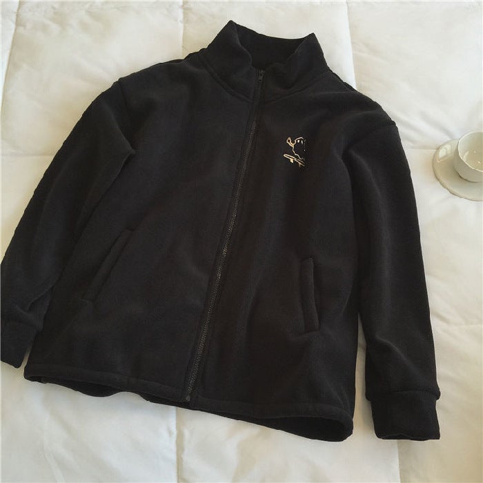 Winter Fuzzy Sherpa Fleece Jacket Womens 2024 Black