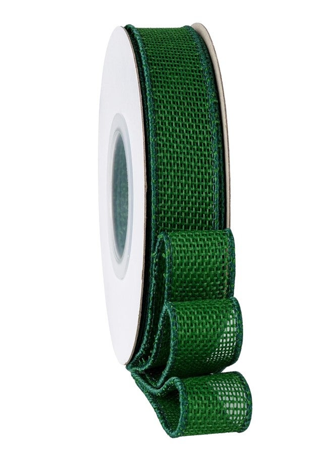 SDZMDL Green Burlap Wired Ribbon 1 Inch, Solid Ribbon with Wire Edge for St. Patrick's Day Gift Wrapping, Bow, Wreath, Outdoor Decoration, 10 Yards/Roll. - Image 1