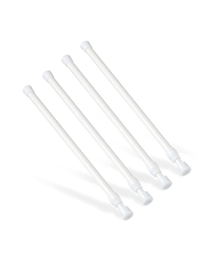 Generic - Tension Curtain Rod, 4 Pcs Tension Rod, Easy to Install Tension Shower Doorway Curtain Rod, No Drilling Small Tension Rods for Closet, Rustproof Spring Rod (White, 12-20 inch) - Image 1