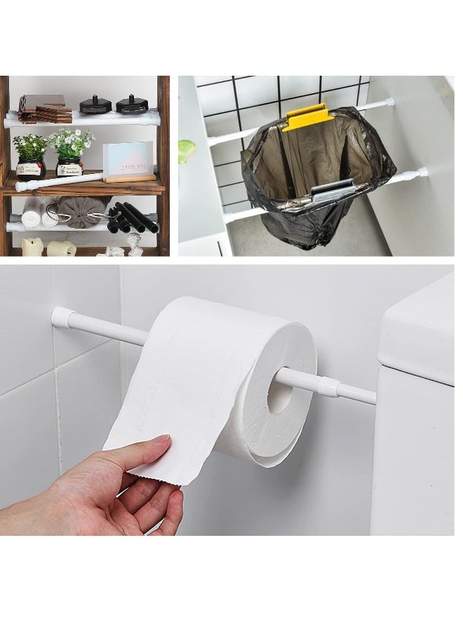 Generic - Tension Curtain Rod, 4 Pcs Tension Rod, Easy to Install Tension Shower Doorway Curtain Rod, No Drilling Small Tension Rods for Closet, Rustproof Spring Rod (White, 12-20 inch) - Image 1