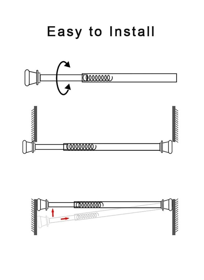 Generic - Tension Curtain Rod, 4 Pcs Tension Rod, Easy to Install Tension Shower Doorway Curtain Rod, No Drilling Small Tension Rods for Closet, Rustproof Spring Rod (White, 12-20 inch) - Image 1