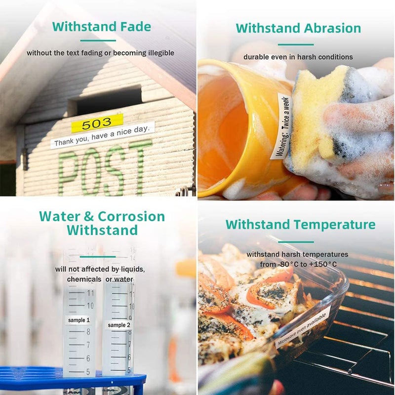 COLORTY Replacement for Brother P-Touch Label Maker Tape TZe 12mm 0.47 Laminated Compatible with Brother P Touch Label Maker PT-D210 PT-H110 PT-D400AD PT-P710BT TZe-231 Pastel Tape Cassette, 6 Pack - Image 3