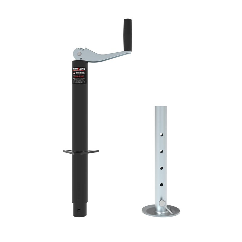 TOWKING A Frame Trailer Jack with Drop Leg 15 Vertical Travel 2000 lbs for RV Trailer and More