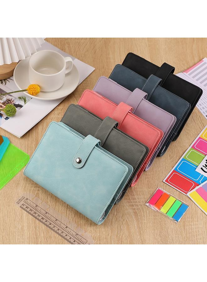Bluejw Macaron Skin Sense Hand Ledger Suit PVC Budget Card Labeling English Book Magnetic Button Notepad Portable Notes - Image 5