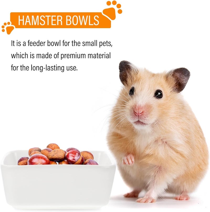 POPETPOP Hamster Food Bowl and Small Cat Bowl 2pcs Ceramic Anti-Fall Pet Feeder Set with Bite-Resistant Design for Guinea Pigs and Small Animals - Image 5
