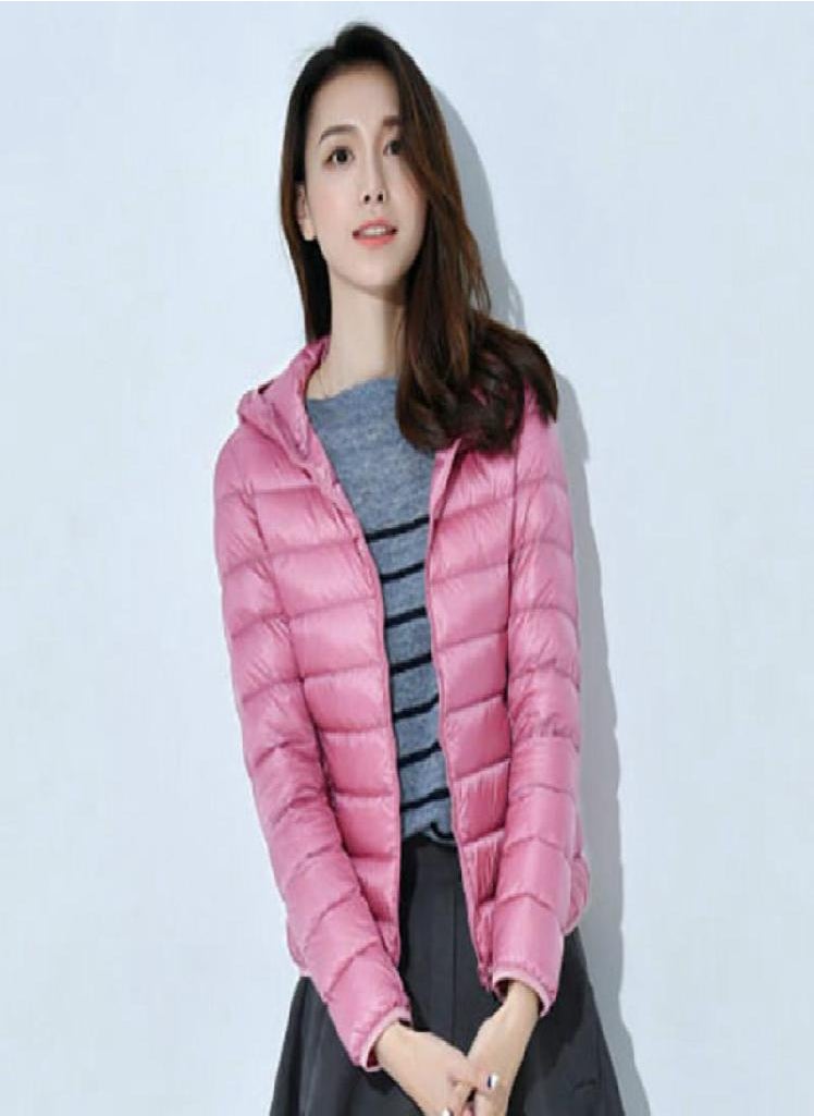 Eckek - Women's Down Jacket Winter Short Hooded Warm Slim Fashion Solid Color Coat - Image 1